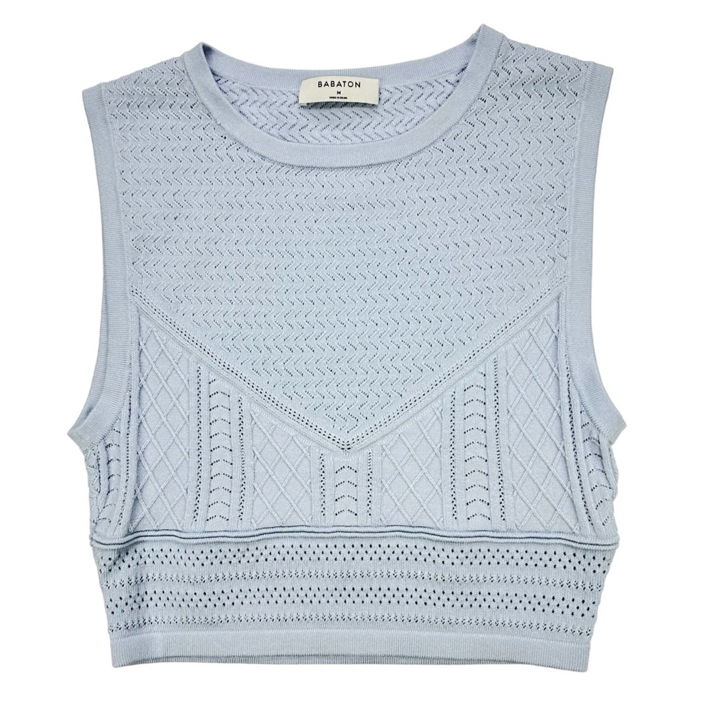 Aritzia Light Blue Knit Crop Top